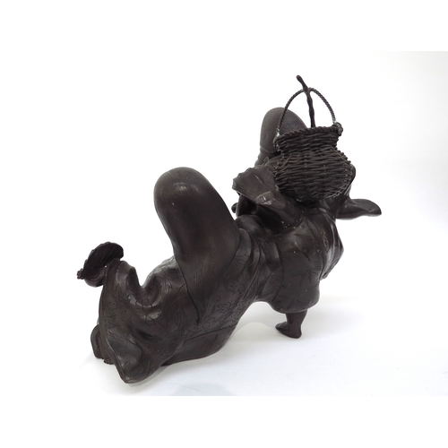 6277 - A 20th Century bronze figural group, 'Heading to Market'. 23cm x 31cm