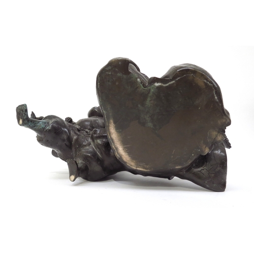 6277 - A 20th Century bronze figural group, 'Heading to Market'. 23cm x 31cm