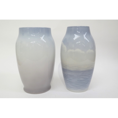 6280 - Two Bing & Grondahl Denmark maritime scene vases, 25cm tall  (R)  £60