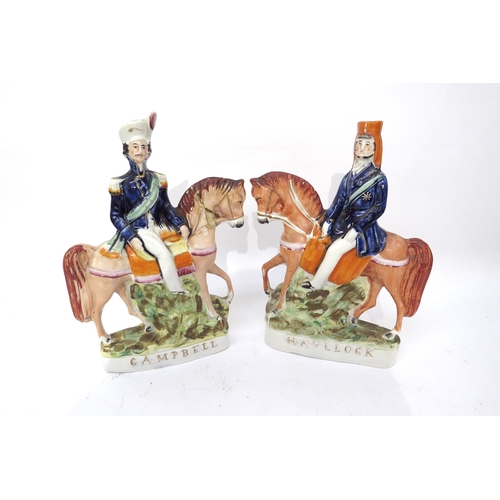 6316 - A pair of 19th Century Staffordshire mounted figures 