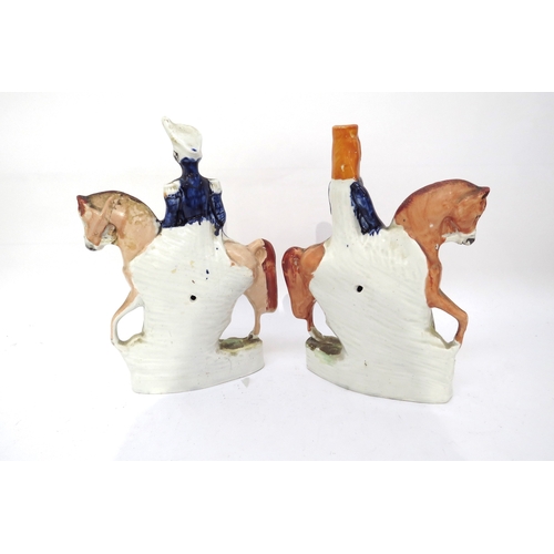 6316 - A pair of 19th Century Staffordshire mounted figures 