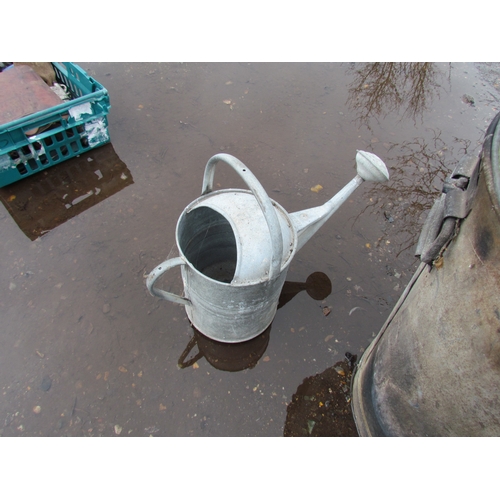 3434 - A galvanised watering can with rose     (R) £15