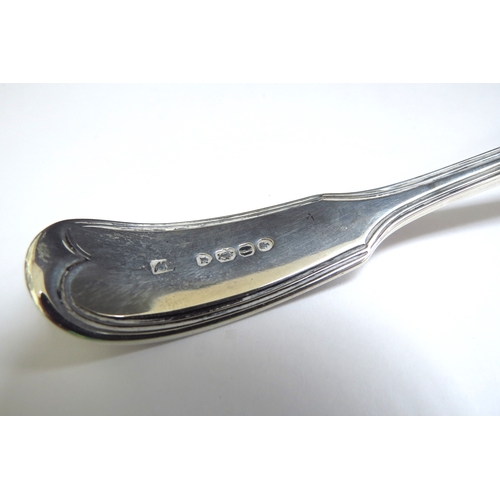 6367 - An early Victorian silver sifting spoon, makers mark rubbed, London 1861, 52g