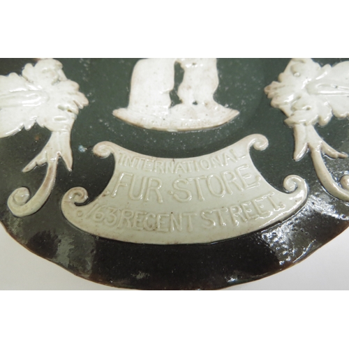 6373 - A Doulton Lambeth C1890 Rare stoneware shop advertising plate for 