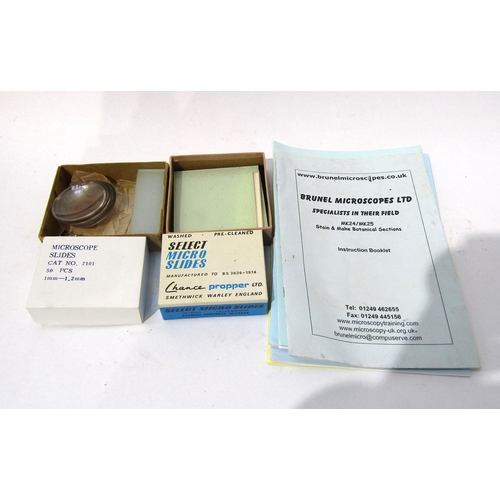 6188 - A box containing microscope slides etc