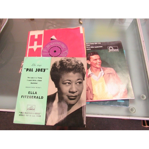 1458 - Ten 45rpm records including Frank Sinatra and Ella Fitzgerald