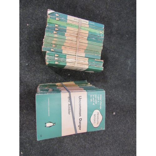 1488 - A box of green Penguin Classics books, mainly crime