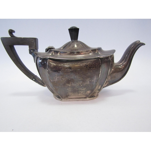 1268 - A silver bachelor's teapot, marks rubbed, 315g total