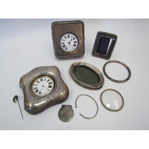 1275 - A selection of silver clock cases and frames, a/f