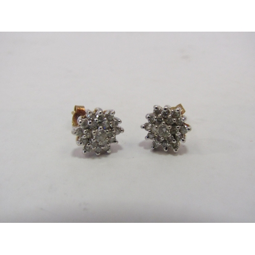 1282 - A pair of 9ct diamond cluster earrings