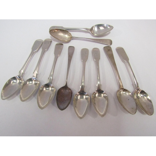 1289 - Ten assorted silver teaspoons