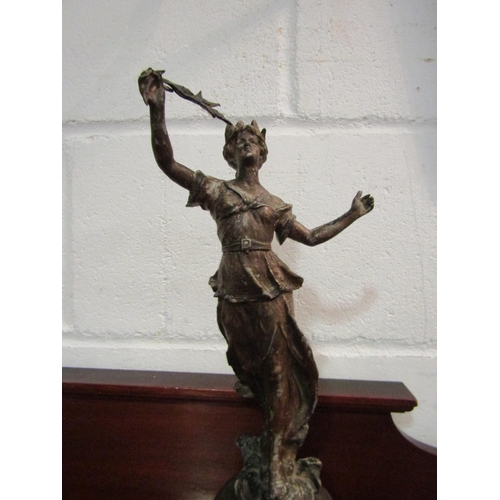 1032 - A 19th Century spelter figure of a maiden, 38cm tall