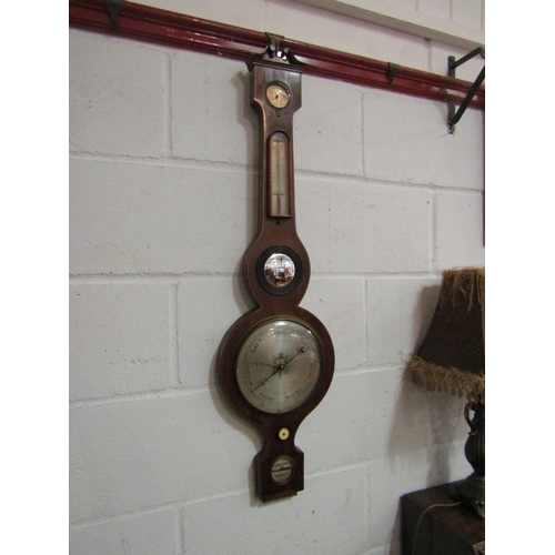 1041 - An Edwardian five dial banjo barometer