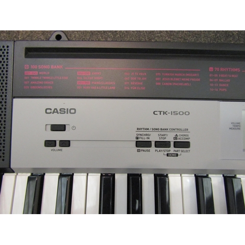 1091 - A Casio CTK-1500 digital keyboard, boxed with leads and instructions     (R) £20