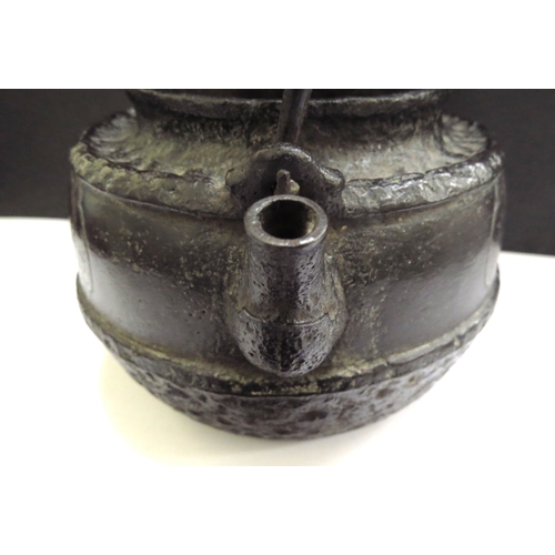 6349 - A 19th Century Japanese inlaid cast iron Tetsubin (tea kettle)