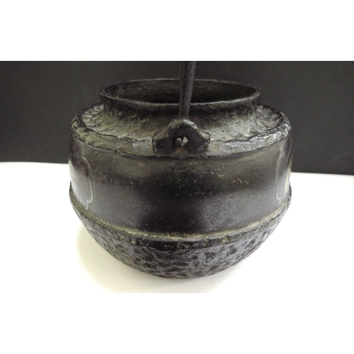 6349 - A 19th Century Japanese inlaid cast iron Tetsubin (tea kettle)