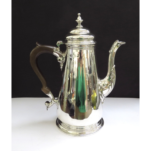 6354 - A George II silver chocolate pot, 23.5cm high, London 1747, 792g