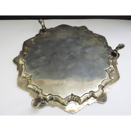 6486 - A Georgian silver salver, piecrust edge with shell relief, London 1764, 22.5cm diameter, 463g