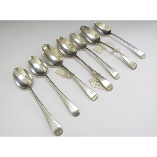 6492 - Seven Georgian and Victorian teaspoons, various makers and dates including William Bateman, handles ... 