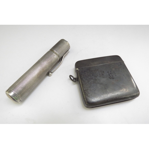 6497 - A silver cased lighter and vesta case (2)  (E)  £30-40