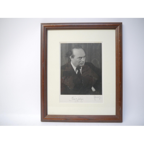 7216 - Franz Werfel (1890-1945), Austrian-Bohemian novelist, playwright, and poet, mounted monochrome photo... 