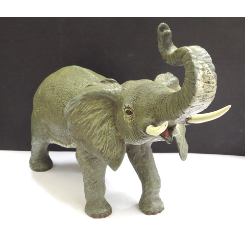 6233 - A cold painted bronze bull Elephant, Bergman style, 22cm x 33cm  (R)  £340