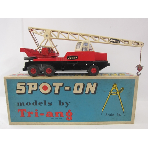 8097 - A Triang Spot-On 117 diecast model Jones Crane KL 10/10 with red body and wheel hubs, cream cab and ... 