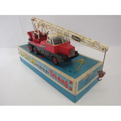 8097 - A Triang Spot-On 117 diecast model Jones Crane KL 10/10 with red body and wheel hubs, cream cab and ... 