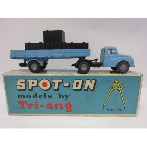 8114 - A Triang Spot-On 106A/1C diecast model Austin Prime Mover with Articulated Flat Float and Crate Load... 