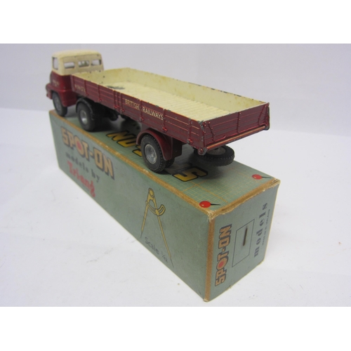 8095 - A Triang Spot-On 111A/1 diecast model Ford Thames Trader with Box Trailer in maroon and cream 'Briti... 