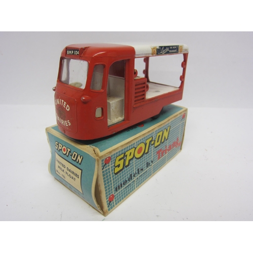 8102 - A Triang Spot-On 122 diecast model United Dairies Milk Float, red and white body with 'Lacta' decals... 