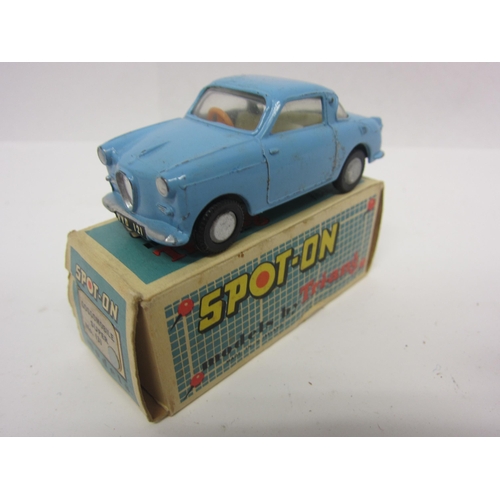 8099 - A Triang Spot-On 131 diecast model Goggomobile Super in light blue with cream interior and orange pl... 