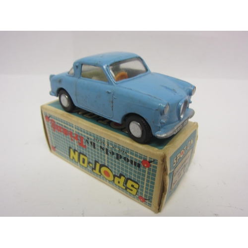 8099 - A Triang Spot-On 131 diecast model Goggomobile Super in light blue with cream interior and orange pl... 