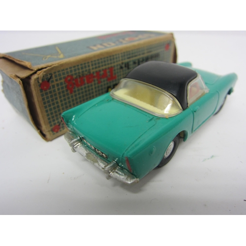 8106 - A Triang Spot-On 191/1 diecast model Sunbeam Alpine Hardtop, turquoise body with black roof, cream i... 