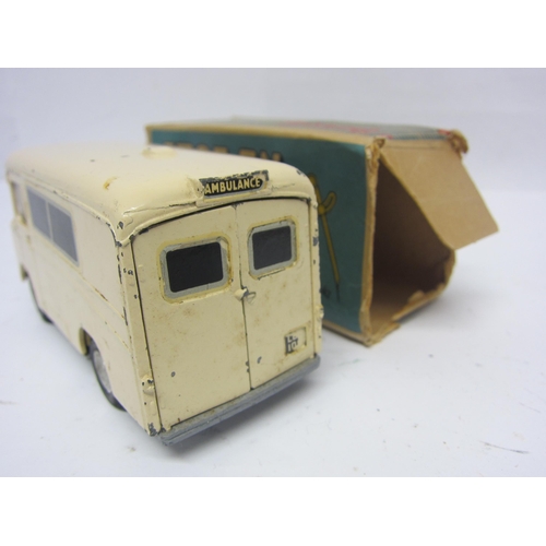 8109 - A Triang Spot-On 207 diecast model Wadham Morris Ambulance in cream, cream interior with two figures... 