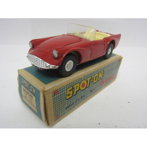 8104 - A Triang Spot-On 215 diecast model Daimler SP 250, finished in red with cream interior, in original ... 