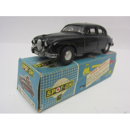 8100 - A Triang Spot-On 256 diecast model Jaguar 3.4 Police Car in black, cream interior with grey plastic ... 