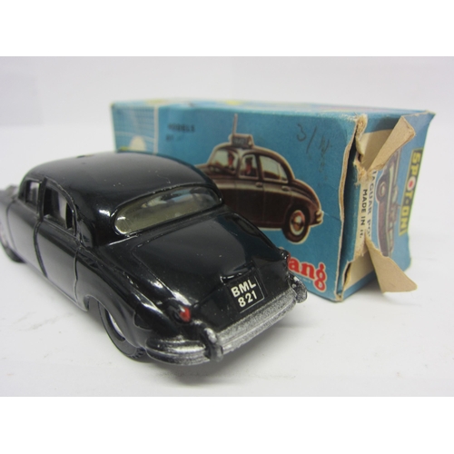 8100 - A Triang Spot-On 256 diecast model Jaguar 3.4 Police Car in black, cream interior with grey plastic ... 