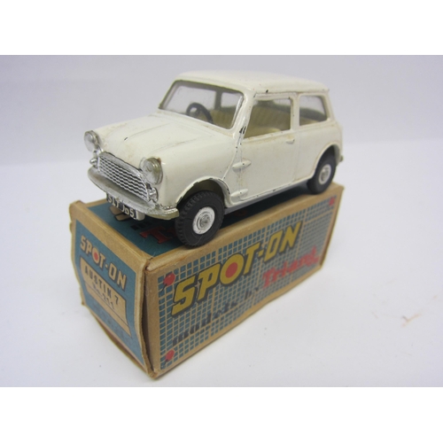 8107 - A Triang Spot-On 211 diecast model Austin Seven in cream with cream interior and black plastic steer... 