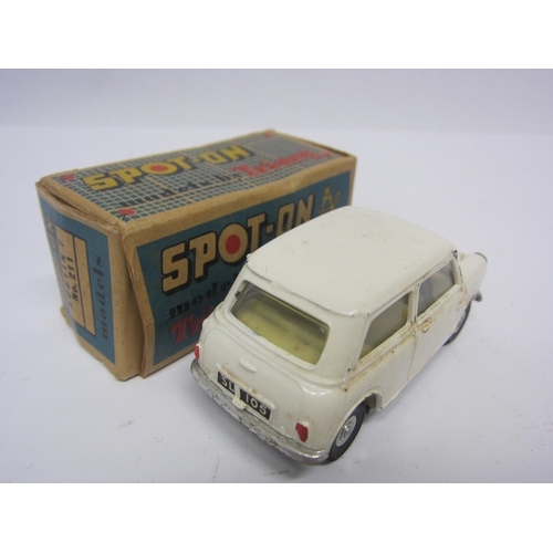 8107 - A Triang Spot-On 211 diecast model Austin Seven in cream with cream interior and black plastic steer... 