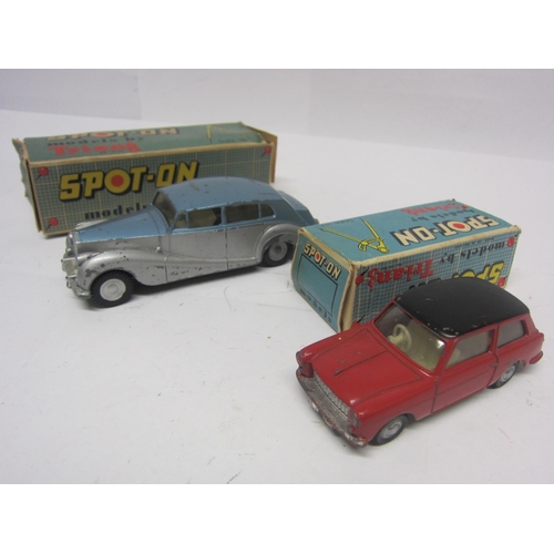 8118 - Two Triang Spot-On diecast model cars to include 103 Rolls Royce Silver Wraith with metallic blue up... 