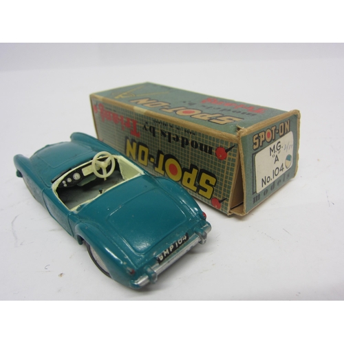 8119 - A Triang Spot-On 104 diecast model MGA in pacific green / teal with cream interior, in original blue... 