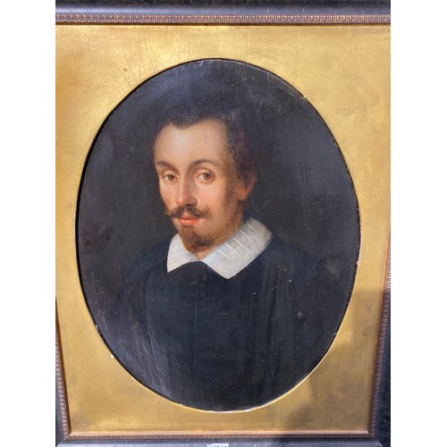 6246 - An English school portrait of 17th century gentlemen with moustache and goatee, most likely painted ... 