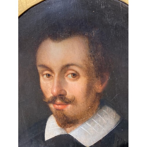 6246 - An English school portrait of 17th century gentlemen with moustache and goatee, most likely painted ... 