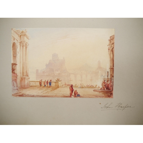 7096 - A fine Georgian commonplace album c.1831, containing many well executed pen, ink and watercolour ske... 