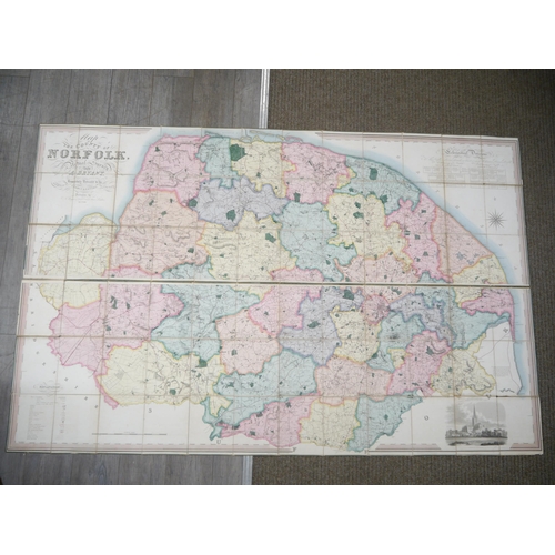 7322 - (Map.) Andrew Bryant: 'Map of the County of Norfolk from Actual Survey by A. Bryant, In the Years 18... 