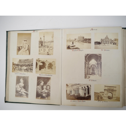 7331 - (Grand Tour, Italy.) A late 19th Century photograph album c.1870's-1880's containing 165+ mounted al... 