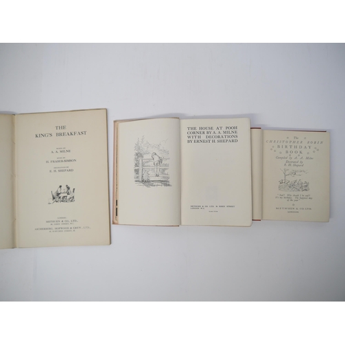 7123 - A.A. Milne, 3 titles: 'The House at Pooh Corner', London, Methuen, 1928, 2nd edition, b/w ills. by E... 