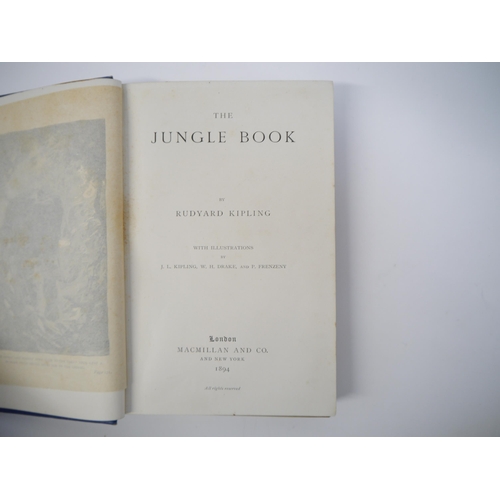 7125 - Rudyard Kipling: 'The Jungle Book', London, Macmillan, June 1894, 2nd printing, black & white fronti... 