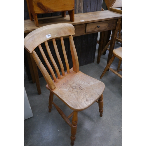 2300 - A Victorian elm seated kitchen chair      (R) £10